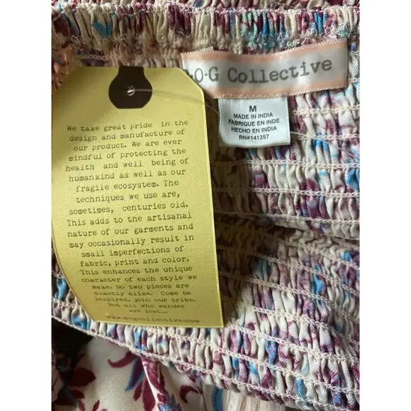 Band of Gypsies Collective Women's Size Medium Jumpsuit Romper Cream Floral NWT - Picture 4 of 6